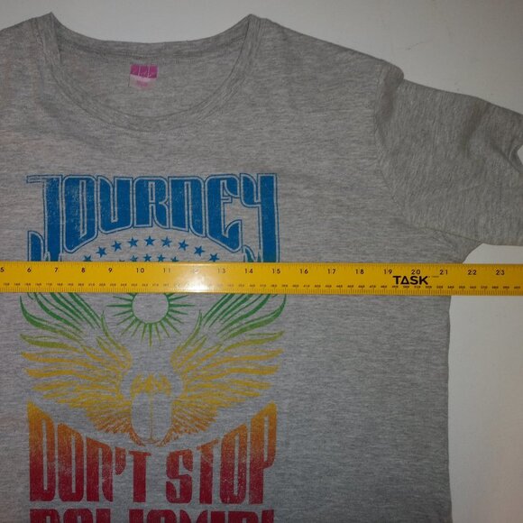 LAT Ladies Size Large Grey Journey Don't Stop Believin' Short Sleeve T-shirt - Picture 7 of 7
